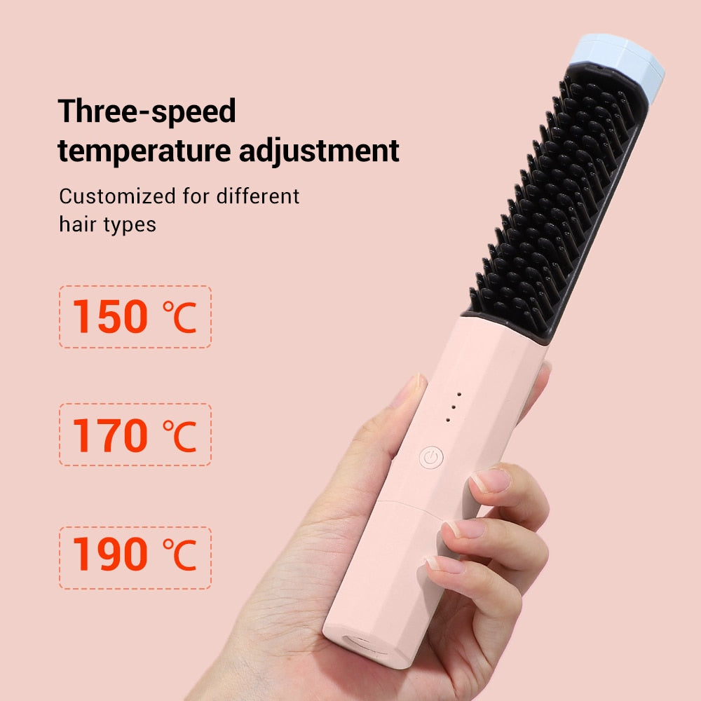 2-in-1 Wireless Curler Straightener